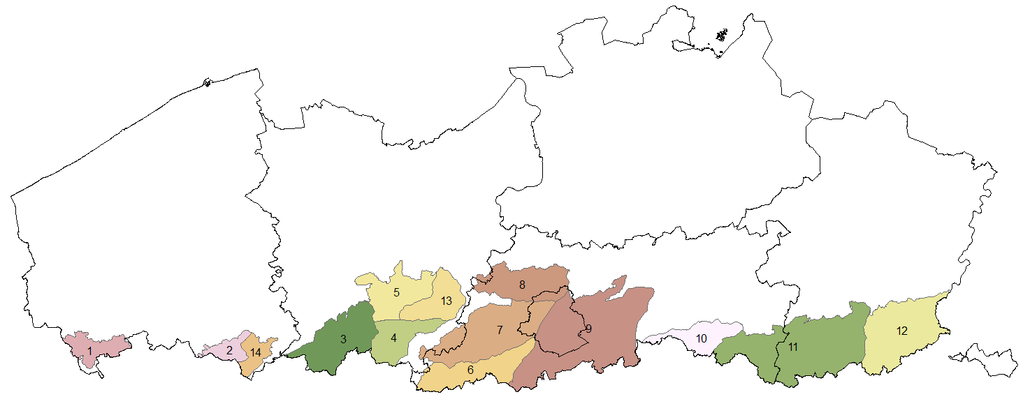 Deelgebieden van de modellering van leemvoorkomen