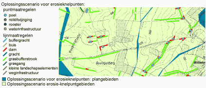 Kaart oplossingsscenario's erosieknelpunten