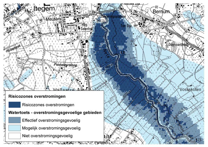 Risicozones voor overstromingen en overstromingsgevoelige gebiden vlgs de watertoets